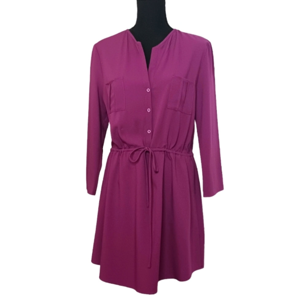 Jack by BB Dakota Shirt Dress Long Sleeve Women's Sz Large Berry